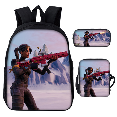 16″Fortnite Backpack School Bag+Messenger Bag+Pencil Bag - Image 16