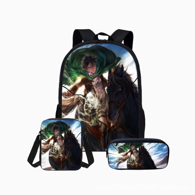 18″Attack On Titan Backpack School Bag+Messenger Bag+Pencil Bag - Image 8
