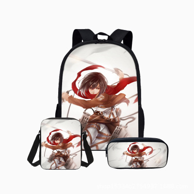 18″Attack On Titan Backpack School Bag+Messenger Bag+Pencil Bag - Image 6