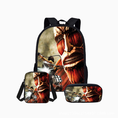18″Attack On Titan Backpack School Bag+Messenger Bag+Pencil Bag - Image 4