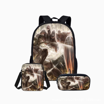 18″Attack On Titan Backpack School Bag+Messenger Bag+Pencil Bag - Image 11