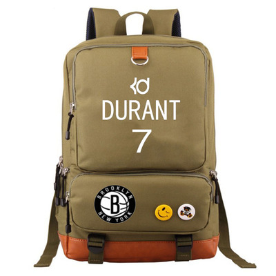Brooklyn Nets Kevin Durant Canvas Backpack Shoulder School Bag - Image 8
