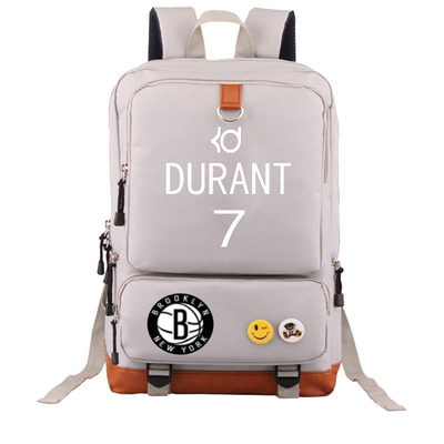 Brooklyn Nets Kevin Durant Canvas Backpack Shoulder School Bag - Image 13
