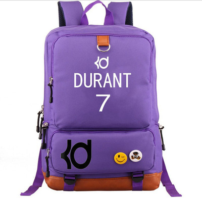 Brooklyn Nets Kevin Durant Canvas Backpack Shoulder School Bag - Image 4