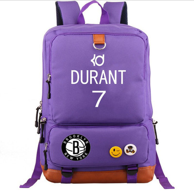 Brooklyn Nets Kevin Durant Canvas Backpack Shoulder School Bag - Image 7