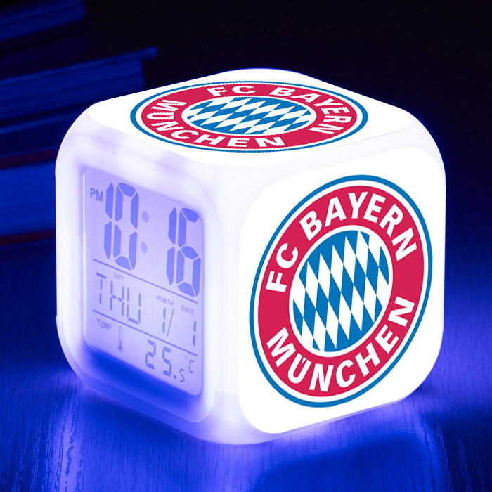 Bundesliga 7 Colors Change Digital Alarm LED Clock