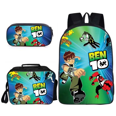 16″Ben 10 Backpack School Bag+Lunch Bag+Pencil Bag