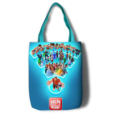 Ralph Breaks the Internet Canvas Grocery Bag Shopping Bag Reusable Large Shopping Canvas Bags Natural White Cloth Shoulder Bags Canvas Tote Bag Perfect for Crafting Decorating - Image 5