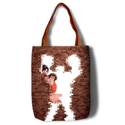 Ralph Breaks the Internet Canvas Grocery Bag Shopping Bag Reusable Large Shopping Canvas Bags Natural White Cloth Shoulder Bags Canvas Tote Bag Perfect for Crafting Decorating - Image 16