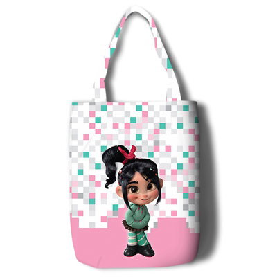 Ralph Breaks the Internet Canvas Grocery Bag Shopping Bag Reusable Large Shopping Canvas Bags Natural White Cloth Shoulder Bags Canvas Tote Bag Perfect for Crafting Decorating - Image 2