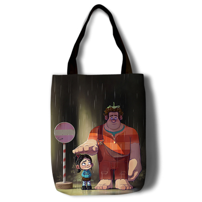 Ralph Breaks the Internet Canvas Grocery Bag Shopping Bag Reusable Large Shopping Canvas Bags Natural White Cloth Shoulder Bags Canvas Tote Bag Perfect for Crafting Decorating - Image 10