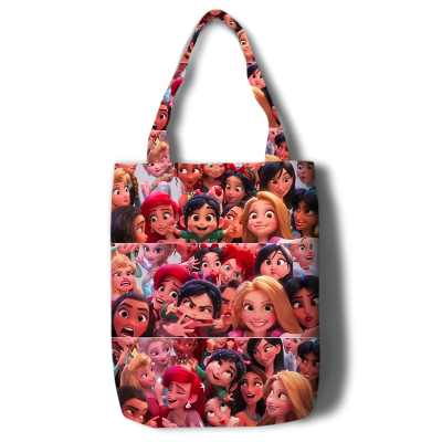 Ralph Breaks the Internet Canvas Grocery Bag Shopping Bag Reusable Large Shopping Canvas Bags Natural White Cloth Shoulder Bags Canvas Tote Bag Perfect for Crafting Decorating - Image 13