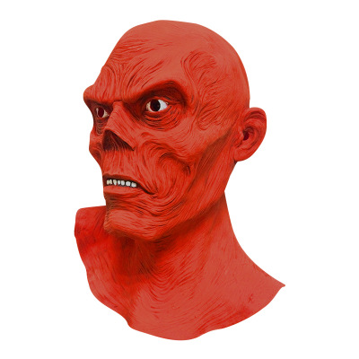 Red Skull Mask Helmet Latex Full Head Mask Cosplay Props - Image 3