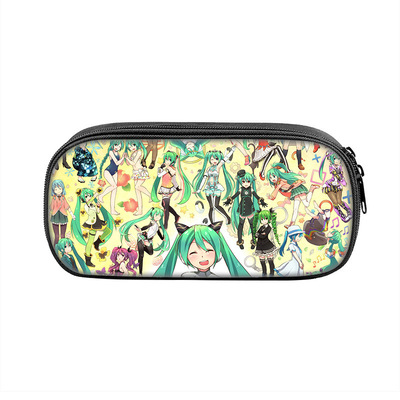 Hatsune Miku Cosmetic Bags Boys Girls Children Large Pencil Case Purse Storage Bags Women Men Multifunction Makeup Bag