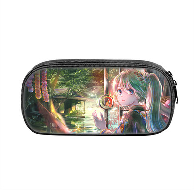 Hatsune Miku Cosmetic Bags Boys Girls Children Large Pencil Case Purse Storage Bags Women Men Multifunction Makeup Bag - Image 2
