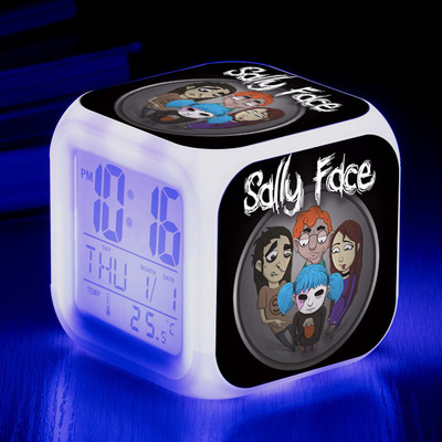 Sally Face 7 Colors Change Digital Alarm LED Clock - Image 5