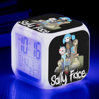 Sally Face 7 Colors Change Digital Alarm LED Clock - Image 16