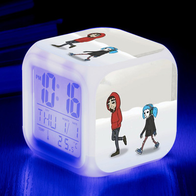 Sally Face 7 Colors Change Digital Alarm LED Clock