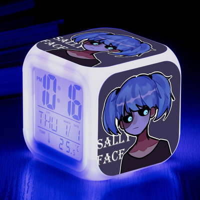 Sally Face 7 Colors Change Digital Alarm LED Clock - Image 24