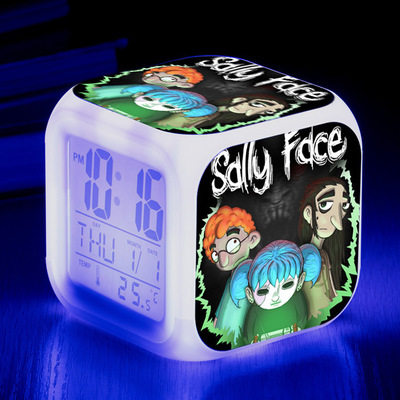 Sally Face 7 Colors Change Digital Alarm LED Clock - Image 25