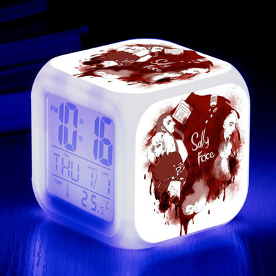 Sally Face 7 Colors Change Digital Alarm LED Clock - Image 26