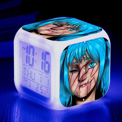 Sally Face 7 Colors Change Digital Alarm LED Clock - Image 27