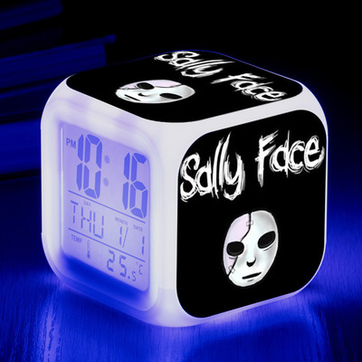 Sally Face 7 Colors Change Digital Alarm LED Clock - Image 32