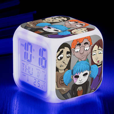 Sally Face 7 Colors Change Digital Alarm LED Clock - Image 33