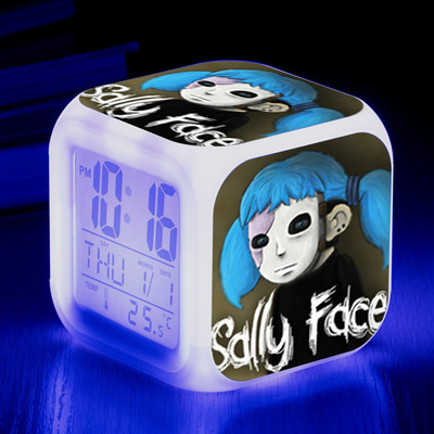 Sally Face 7 Colors Change Digital Alarm LED Clock - Image 34