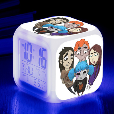 Sally Face 7 Colors Change Digital Alarm LED Clock - Image 35