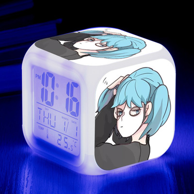 Sally Face 7 Colors Change Digital Alarm LED Clock - Image 11