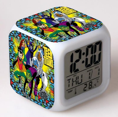 Teen Titans Go! 7 Colors Change Digital Alarm LED Clock - Image 4