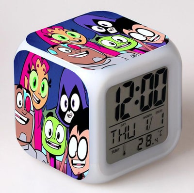 Teen Titans Go! 7 Colors Change Digital Alarm LED Clock - Image 7