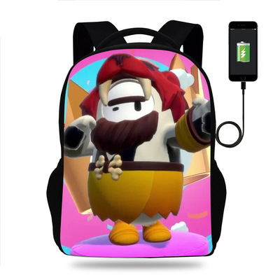 18‘’Fall Guys Backpack School Bag Black - Image 7