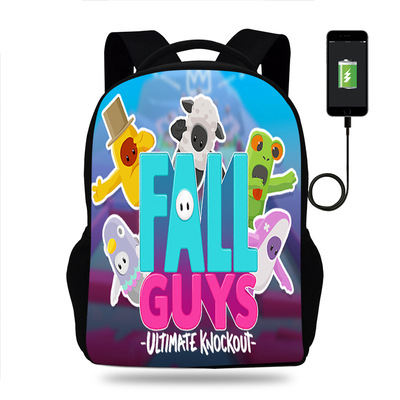 18‘’Fall Guys Backpack School Bag Black - Image 4