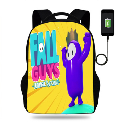 18‘’Fall Guys Backpack School Bag Black - Image 3