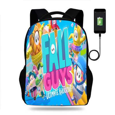 18‘’Fall Guys Backpack School Bag Black - Image 8