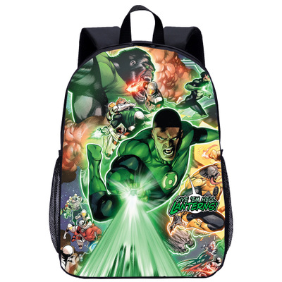 Green Lantern Backpack School Bag Black - Image 8
