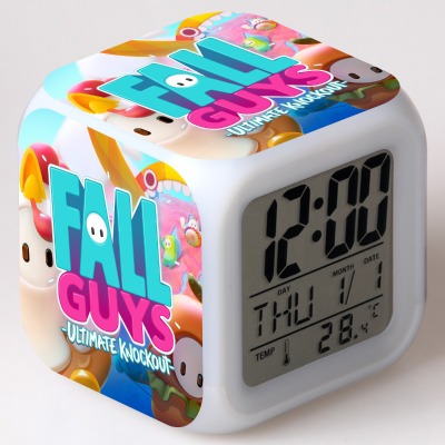 Fall Guys 7 Colors Change Digital Alarm LED Clock