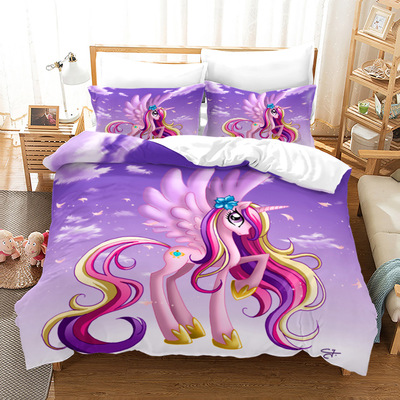 My Little Pony Comfortable Bedding Three-Piece Soft and Breathable Duvet Cover - Image 37