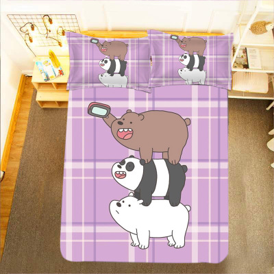 We Bare Bears Comfortable Bedding Three-Piece Soft and Breathable Duvet Cover - Image 14