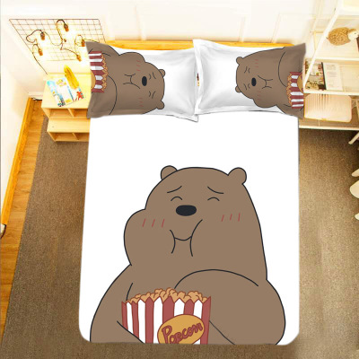 We Bare Bears Comfortable Bedding Three-Piece Soft and Breathable Duvet Cover - Image 15