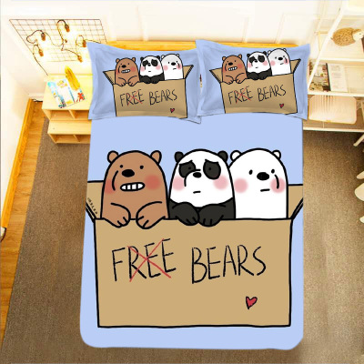 We Bare Bears Comfortable Bedding Three-Piece Soft and Breathable Duvet Cover - Image 16