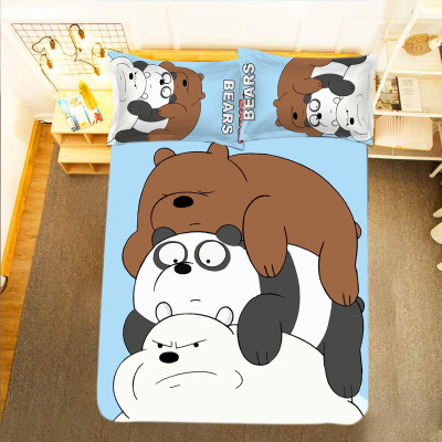 We Bare Bears Comfortable Bedding Three-Piece Soft and Breathable Duvet Cover - Image 17