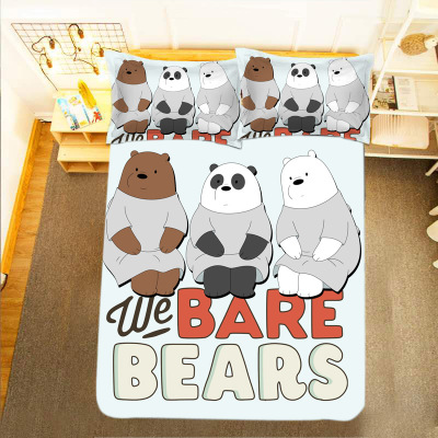 We Bare Bears Comfortable Bedding Three-Piece Soft and Breathable Duvet Cover - Image 18
