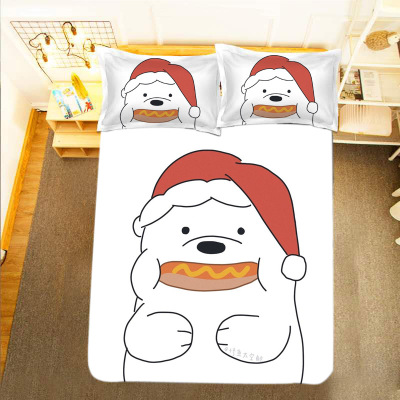 We Bare Bears Comfortable Bedding Three-Piece Soft and Breathable Duvet Cover - Image 19