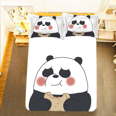 We Bare Bears Comfortable Bedding Three-Piece Soft and Breathable Duvet Cover - Image 22