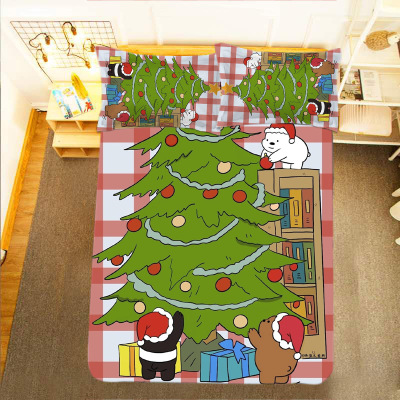 We Bare Bears Comfortable Bedding Three-Piece Soft and Breathable Duvet Cover - Image 24