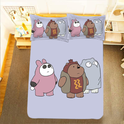 We Bare Bears Comfortable Bedding Three-Piece Soft and Breathable Duvet Cover - Image 25