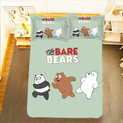 We Bare Bears Comfortable Bedding Three-Piece Soft and Breathable Duvet Cover - Image 26